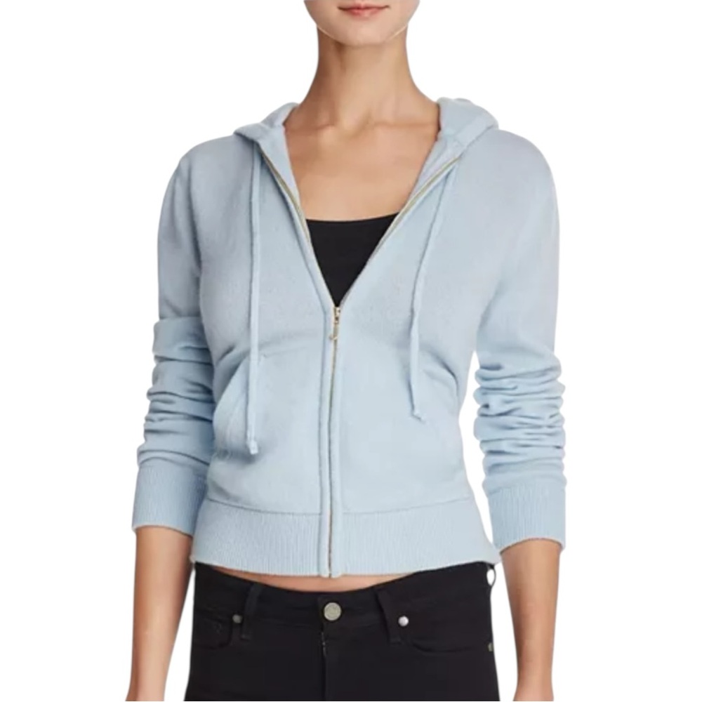 JUICY COUTURE Black Label 100% Cashmere Zip Up Hooded Sweater. Size XL